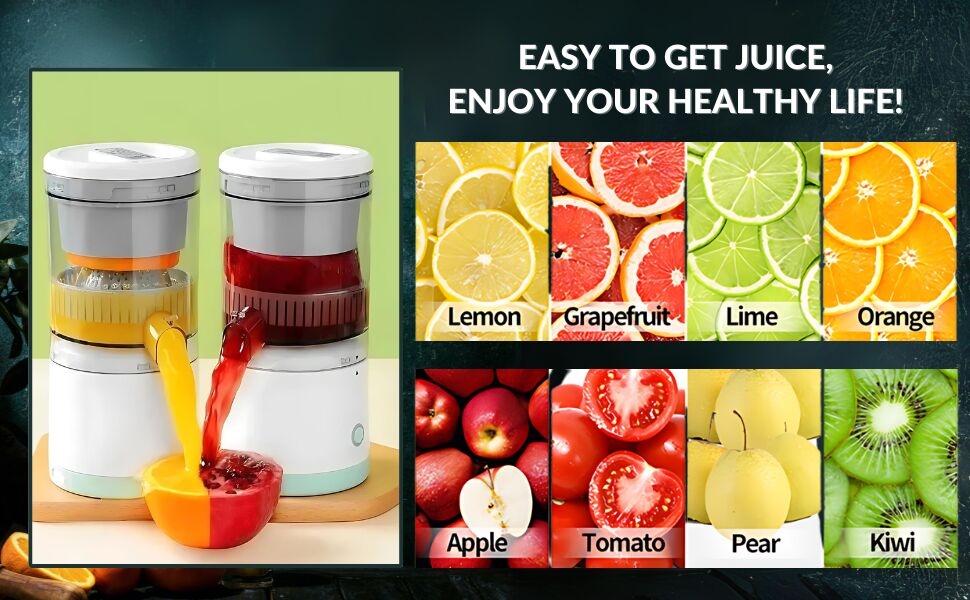 Rechargeable Electric Citrus Juicer Wireless Portable Orange Juice Squeezer Premium Juicer for Lemon