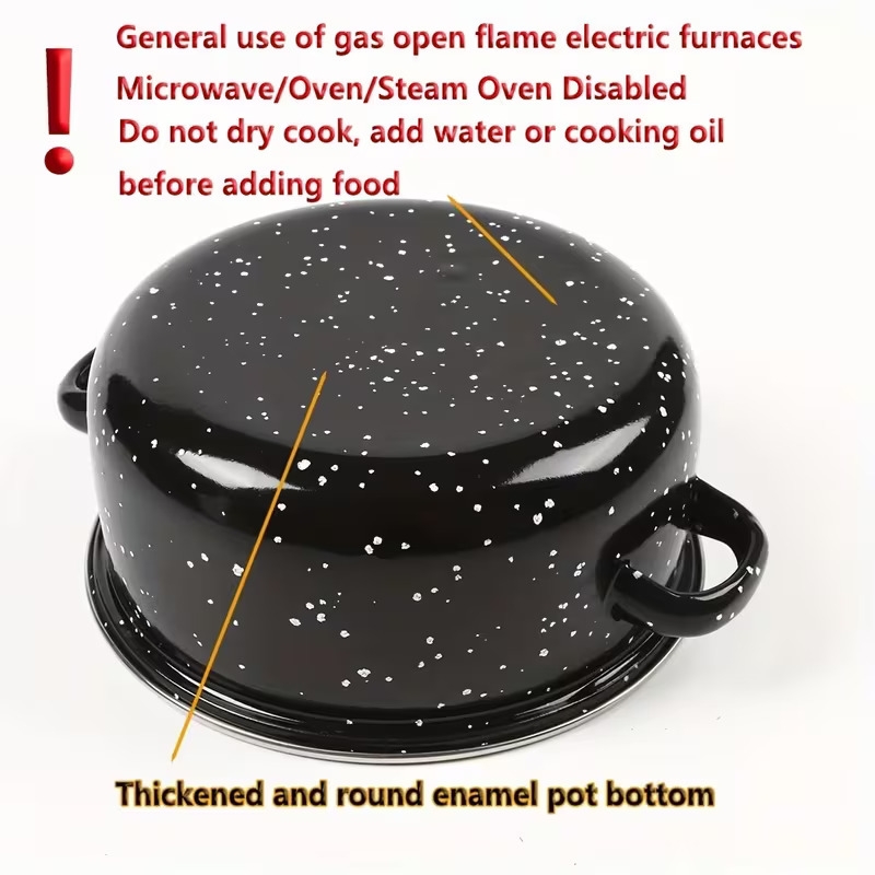 1set exquisite enamel multifunctional set pot soup pot stew pot table utensils handmade suitable for kitchen supplies home decoration holiday Product details 8