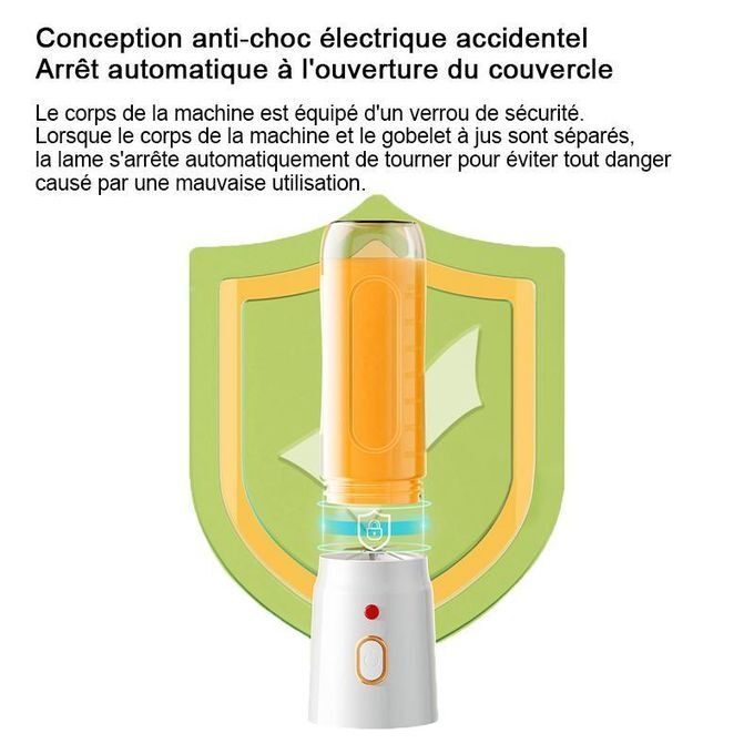 Generic Petit presse-agrumes portable rechargeable avec fonction de broyage de glace - image 5