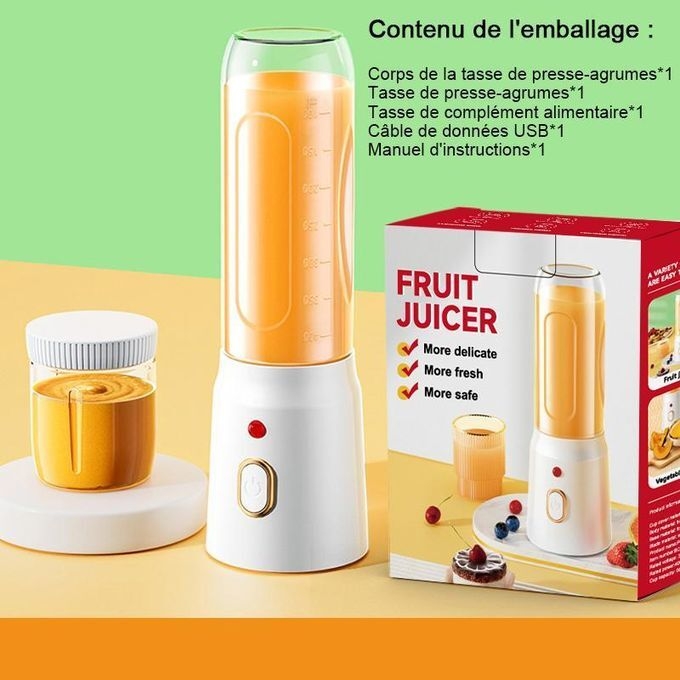 Generic Petit presse-agrumes portable rechargeable avec fonction de broyage de glace - image 2