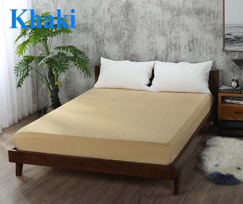 Shop Generic Solid Color Queen Fitted Sheet Soft Antiwrinkle Polyester Bed sheets with Elastic