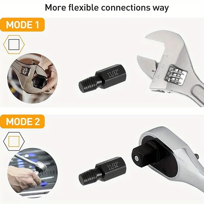 10pcs broken screw extractor drill bit alloy steel damaged nut extractor bolt screw remover hexagonal dismantling extension tool set details 3