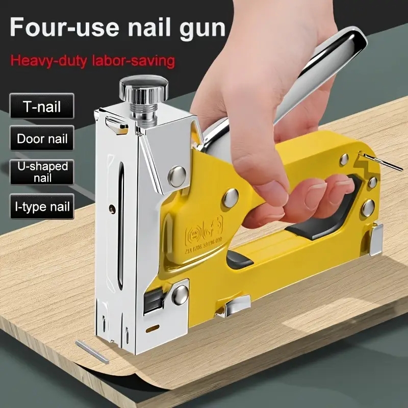 1pc三用钉枪，金属，手动，无电池，用于木工装饰，油画画框 3