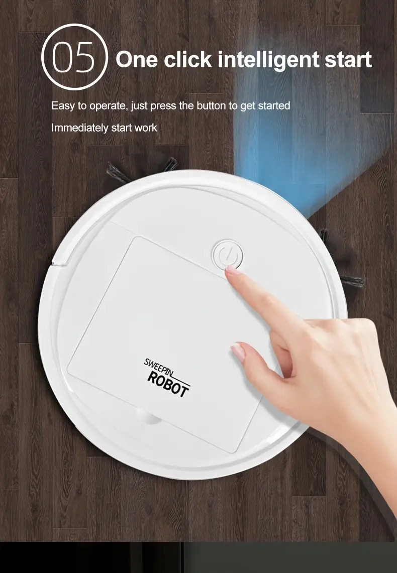 3 in 1 robot vacuum cleaner and mop combo usb rechargeable strong suction and design suitable for pet hair hard floors and daily cleaning automatic mop pet hair cleaner robot vacuum cleaner details 7