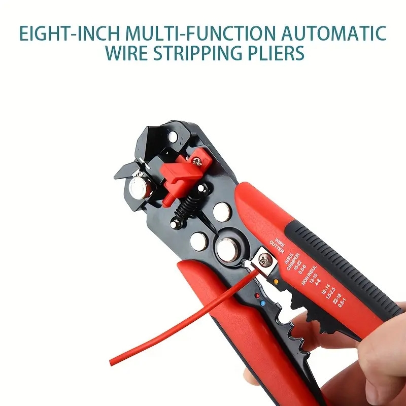 1pc 8 inch multi functional automatic wire stripping pliers metal cable cutter crimper for stripping cutting and crimping electrical wire tool 0