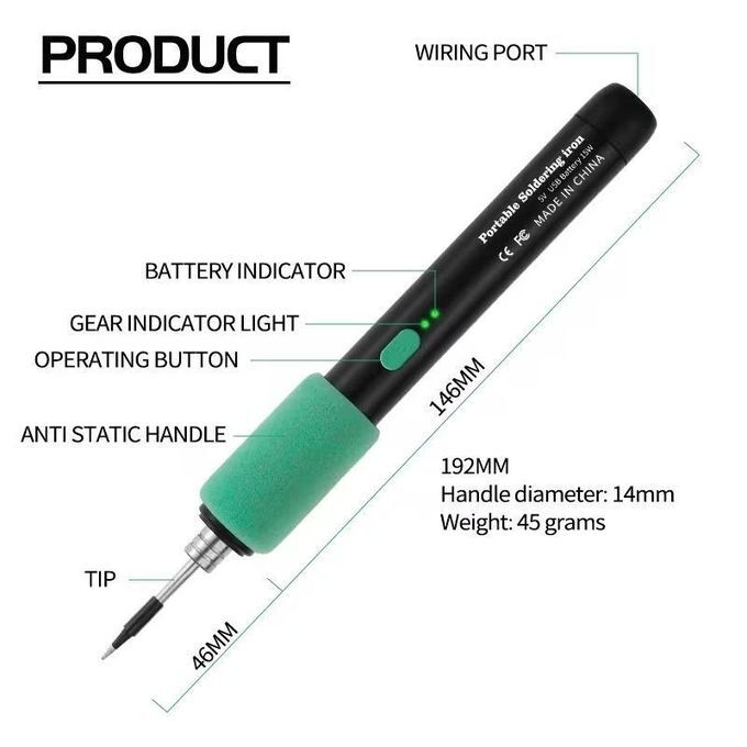 Generic Fer à souder sans fil portable de 15 W – Fer à souder rechargeable par USB - image 5
