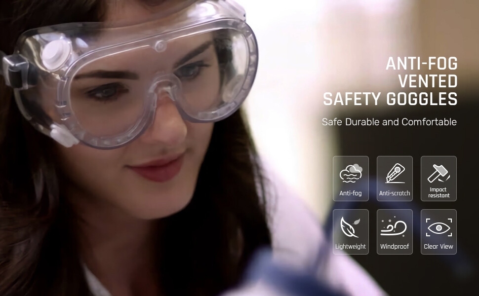 safety glasses, safety goggles, anti-fog safety glasses, anti fog goggles, adjustable goggles
