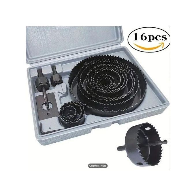 product_image_name-Generic-Jeu D'ouvreurs De Trous Pour Le Travail Du Bois, Panneau De Bois, Gypse, PVC, Poinçon Rond, Foret, Outil De Perçage, 16 Pièces-1