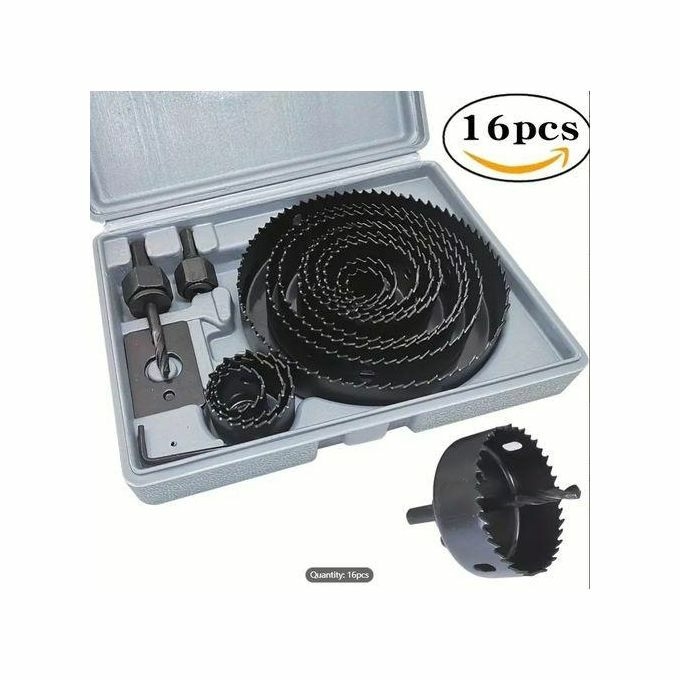 product_image_name-Generic-Jeu D'ouvreurs De Trous Pour Le Travail Du Bois, Panneau De Bois, Gypse, PVC, Poinçon Rond, Foret, Outil De Perçage, 16 Pièces-1