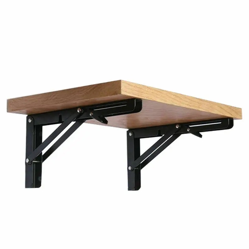 2pcs campervan folding bracket table shelf motorhome caravan black finish stainless steel mini folding table car accessories details 4