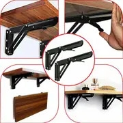 2pcs campervan folding bracket table shelf motorhome caravan black finish stainless steel mini folding table car accessories details 7
