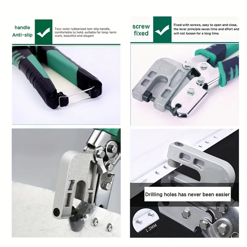 专业级高碳钢龙骨钳带橡胶握把 - 重型合金冲击铆钉及天花板打孔器，适用于家居装饰、隔间墙及广告安装 商品详情 5