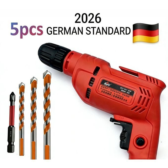 product_image_name-Generic-Electric Drill Set - Reversible Screwdriver, High Power Tool + 5/8/10mm Drill Bits + 70mm Cross Bit-1