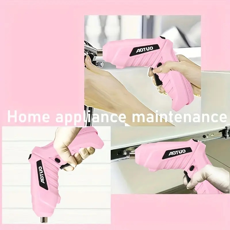 usb充电无绳电动螺丝刀,配备电池,搭配45件配件,多功能钻孔功能——便捷、便携且节能,女性礼物 商品详情 5