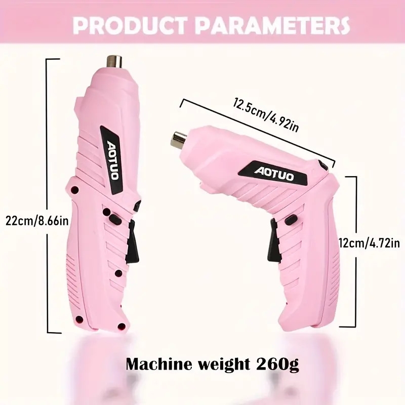 usb充电无绳电动螺丝刀,配备电池,搭配45件配件,多功能钻孔功能——便捷、便携且节能,女性礼物 商品详情 2