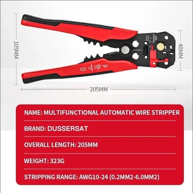 product_image_name-Generic-Multi-function Electrician Quick Wire Stripper-Adjusting Wire Stripper-Red-2