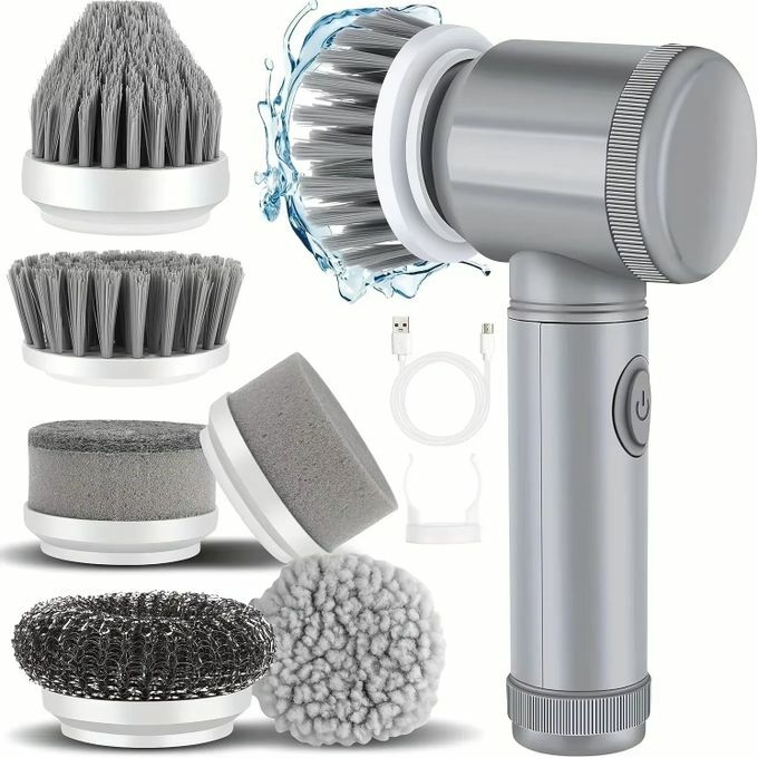 product_image_name-Generic-Nettoyeur Électrique À Brosse Rotative, Avec 6 Têtes De Brosse Remplaçables-1