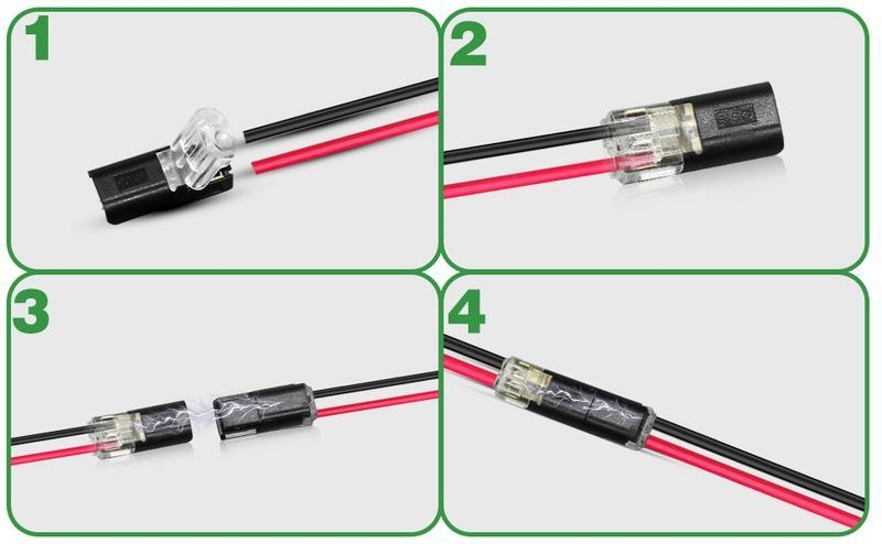 Double-Wire Plug-in Connector Led Light Strip Connectors 2 Pin, Low Voltage Wire Connector with Locking Buckle, Fast Connect Plugs Led Connectors for Strip Lights,Lead strip automotive wiring electricity Power Distribution Secure,Diy-YY