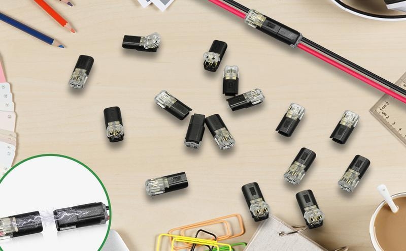 Double-Wire Plug-in Connector Led Light Strip Connectors 2 Pin, Low Voltage Wire Connector with Locking Buckle, Fast Connect Plugs Led Connectors for Strip Lights,Lead strip automotive wiring electricity Power Distribution Secure,Diy-YY