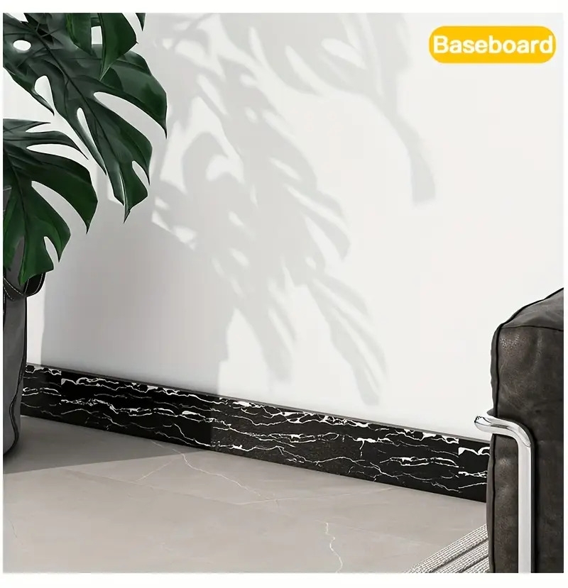 1卷=196.85英寸长x3.94英寸宽,加厚大卷大理石自粘踢脚线墙纸,即剥即贴,diy可拆卸,无残留移除,易粘贴,pet乙烯基材料,防水,防潮,易打理,可水洗,适用于电视背景墙门框相框装饰贴纸,家具饰品。客厅墙角,天花墙角,厨房角落,卫生间隔断踢脚线墙贴,翻新壁纸 商品详情 8