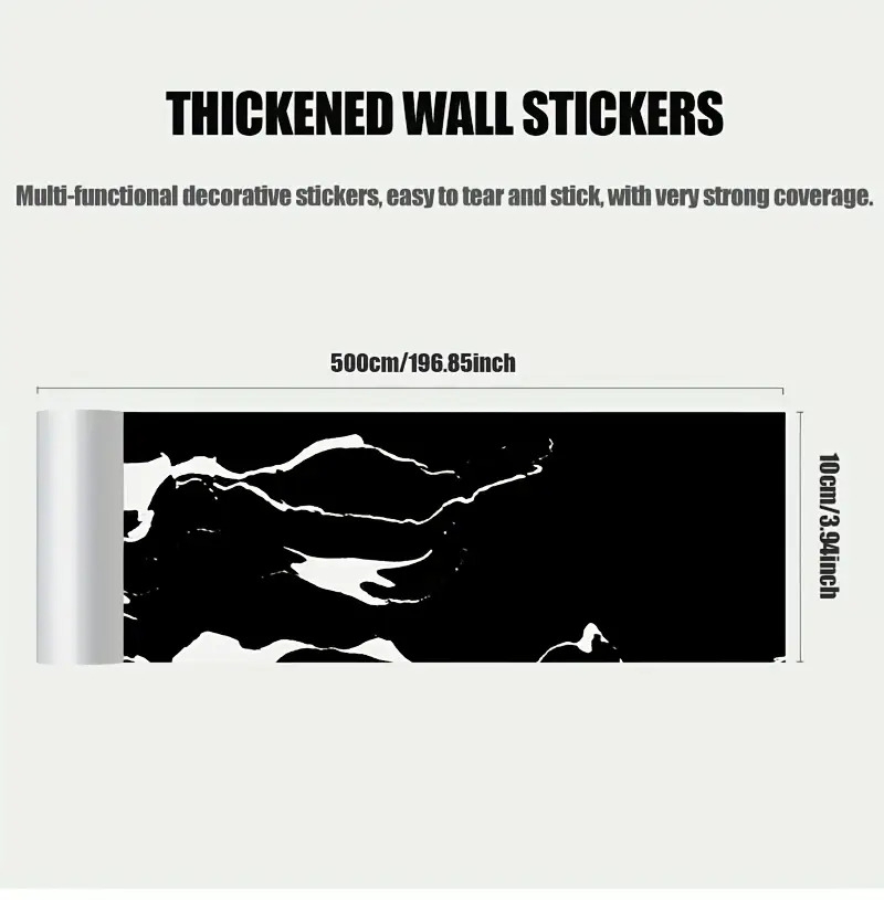 1卷=196.85英寸长x3.94英寸宽,加厚大卷大理石自粘踢脚线墙纸,即剥即贴,diy可拆卸,无残留移除,易粘贴,pet乙烯基材料,防水,防潮,易打理,可水洗,适用于电视背景墙门框相框装饰贴纸,家具饰品。客厅墙角,天花墙角,厨房角落,卫生间隔断踢脚线墙贴,翻新壁纸 商品详情 2