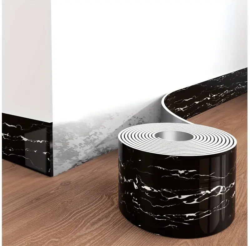 1卷=196.85英寸长x3.94英寸宽,加厚大卷大理石自粘踢脚线墙纸,即剥即贴,diy可拆卸,无残留移除,易粘贴,pet乙烯基材料,防水,防潮,易打理,可水洗,适用于电视背景墙门框相框装饰贴纸,家具饰品。客厅墙角,天花墙角,厨房角落,卫生间隔断踢脚线墙贴,翻新壁纸 商品详情 10