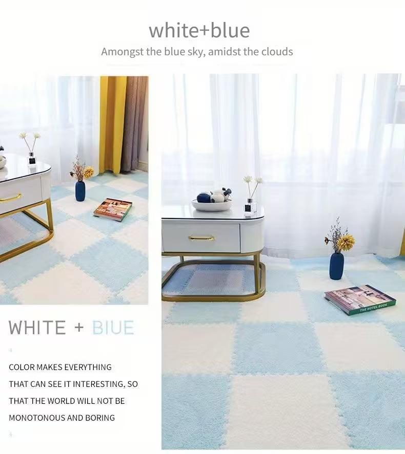 12pcs thickened plush bedroom living room room bedside carpet mat closet tatami bay window cuttable full coverage for rental house renovation Product details 3