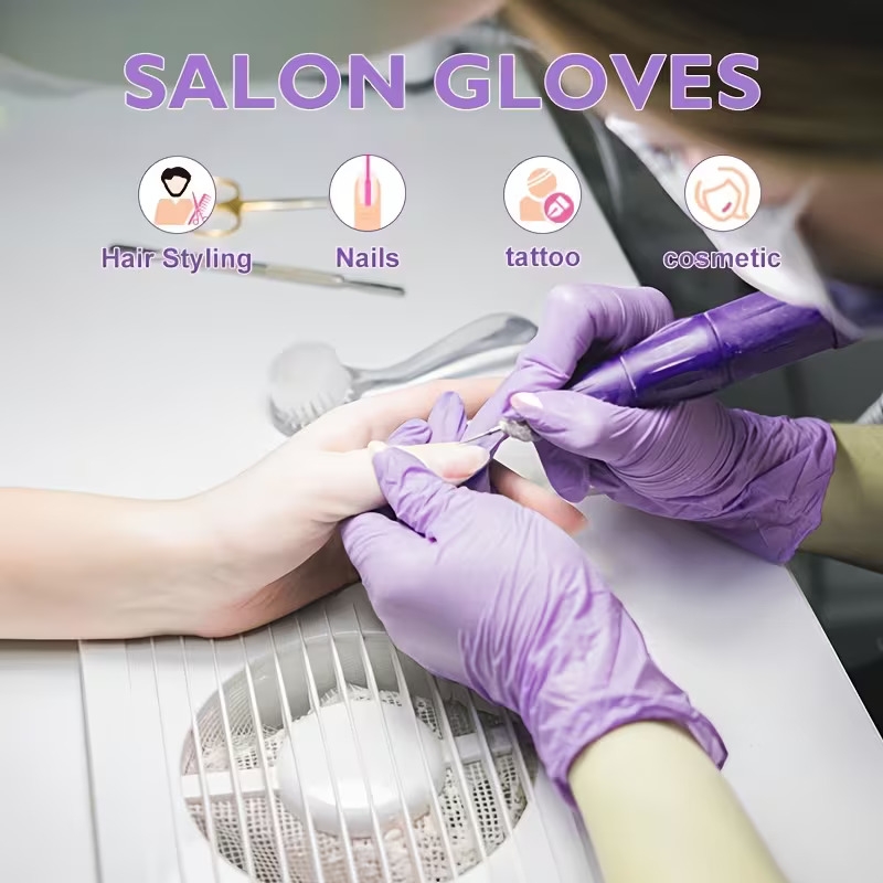 30pcs purple vinyl nitrile gloves latex free powder free non sterile lightweight durable for household cleaning pet care beauty salons and women Product details 4