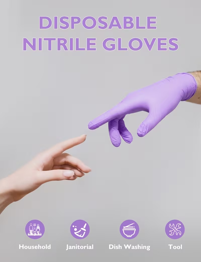 30pcs purple vinyl nitrile gloves latex free powder free non sterile lightweight durable for household cleaning pet care beauty salons and women Product details 0