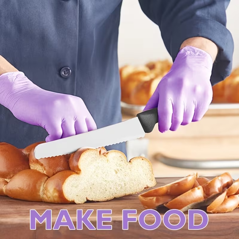 30pcs purple vinyl nitrile gloves latex free powder free non sterile lightweight durable for household cleaning pet care beauty salons and women Product details 3