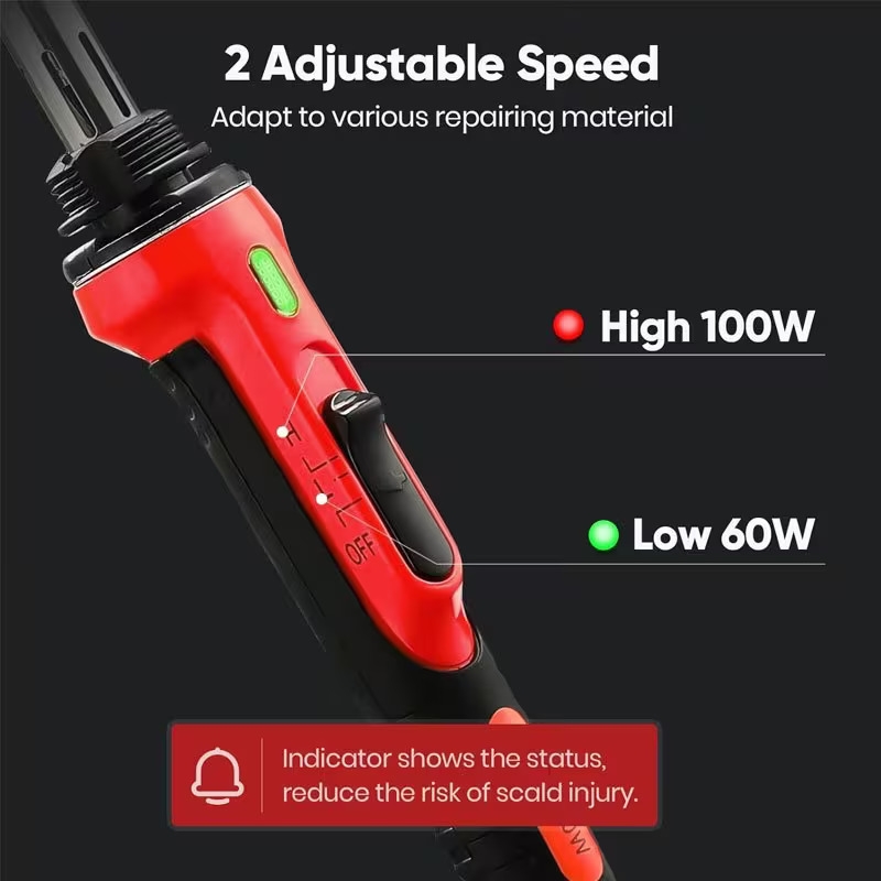 升级版二合一塑料焊接套装 100w 塑料焊接维修套件 3档温度控制焊枪 塑料焊接套装，用于表面修复 - 美规插头 商品详情 1
