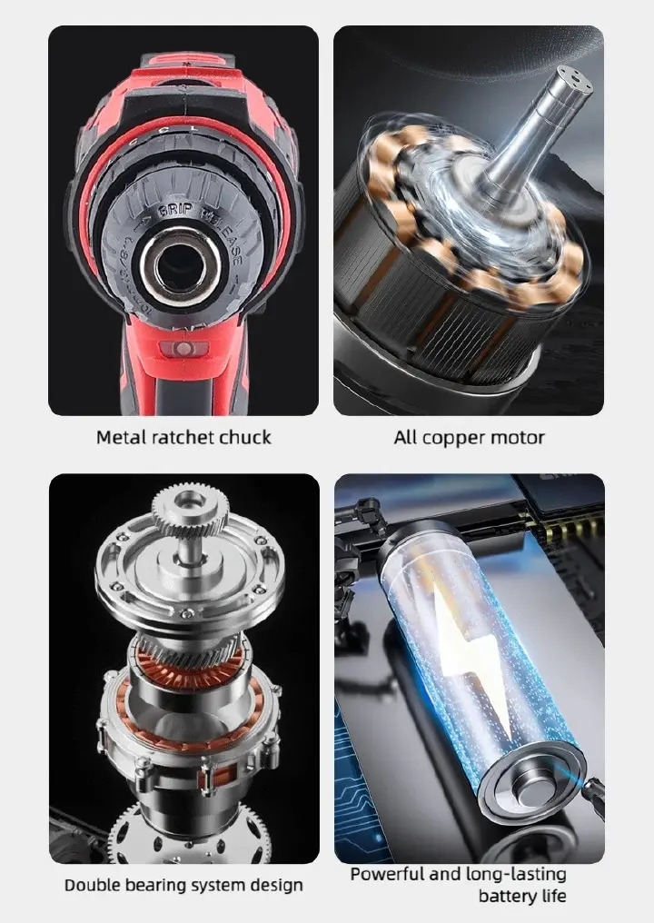 Electric Cordless Drill Set (includes 24 kits and a toolbox )drilling machine,drilling machine set ,drillling tool drill machine drill bit set drill drilling bit