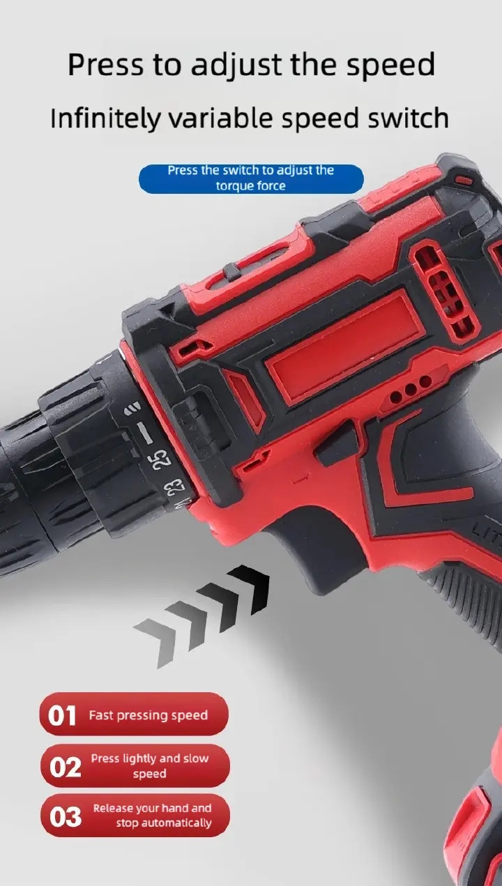 Electric Cordless Drill Set (includes 24 kits and a toolbox )drilling machine,drilling machine set ,drillling tool drill machine drill bit set drill drilling bit