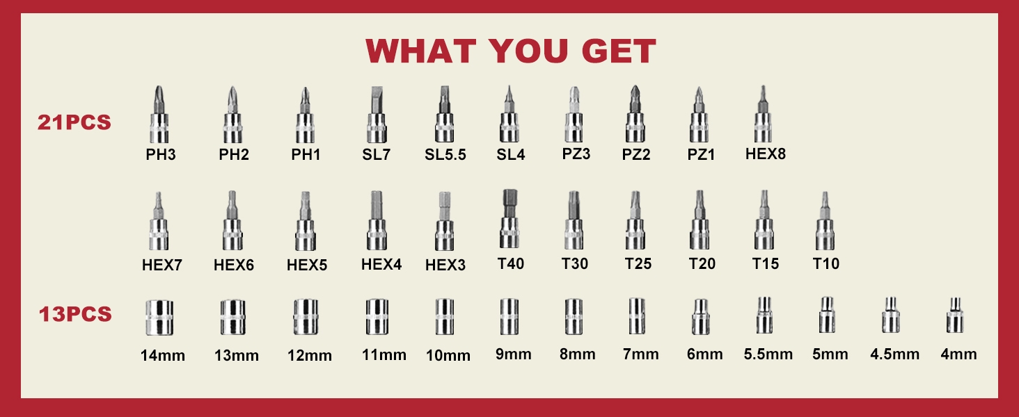 46 PCS Socket Wrench Set