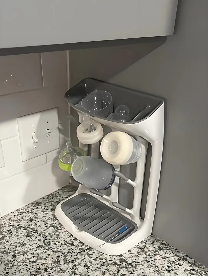 瓶子干燥架,储物架,可容纳多达9个瓶子、奶嘴、吸乳器部件及其他配件,立式设计占地小巧节省柜台空间 商品详情 14