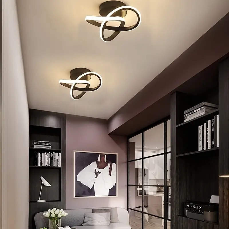 1pc led 3000k 4000k 6000k ceiling light modern simple ceiling light bedroom living room aisle corridor balcony kitchen restaurant balcony led light black ac85 265v wide voltage details 0