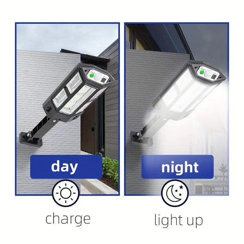 1pc，室外太阳能灯，带遥控器的LED太阳能壁灯运动传感器，3模式太阳能泛光灯户外灯，用于院子，花园，小径，停车场 详情 4