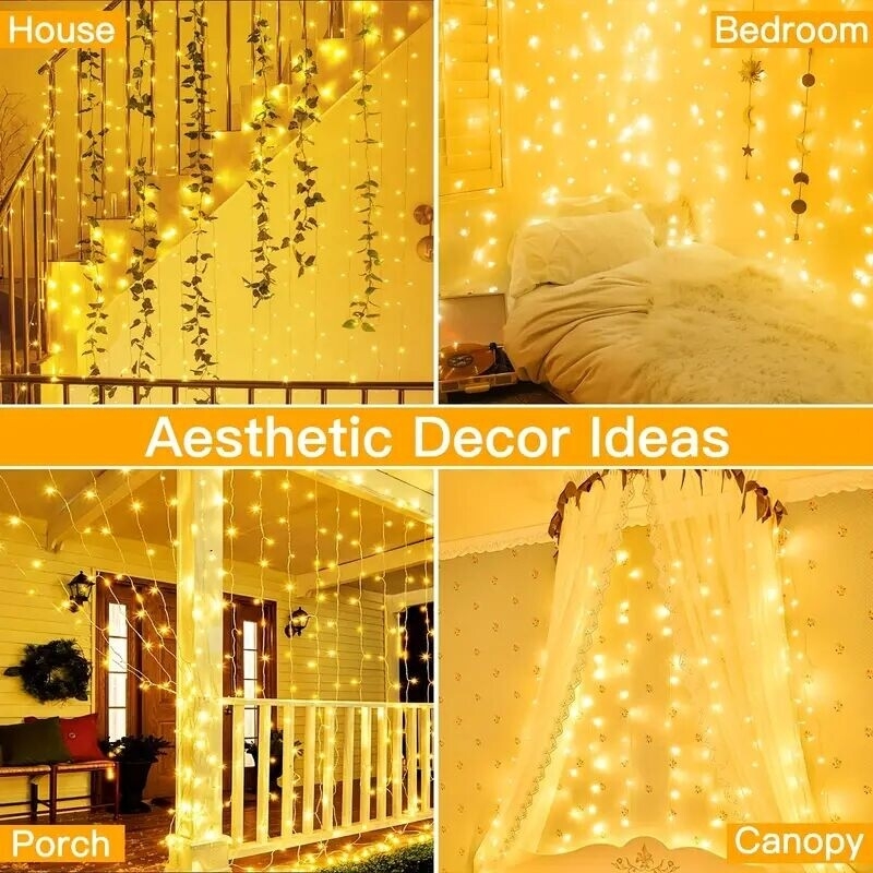 1 pack 300led fairy curtain string lights with remote 8 modes timer for bedroom 9 8x9 8ft usb plug in christmas fairy string lights for outdoor weddings party garden wall decorations 4