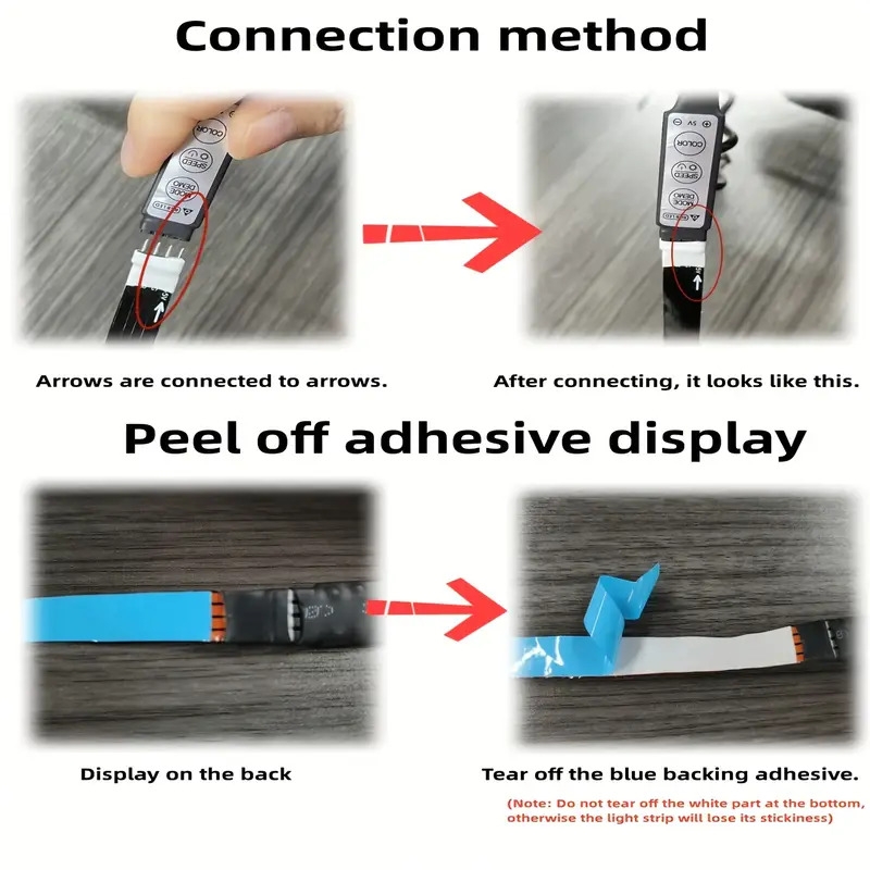 1件套196inch适用电视led背光22-65英寸，智能电视led灯有8种颜色可调光，动态模式，敏感和可调。电视灯条适用于游戏室，电视背景装饰，环境照明 9