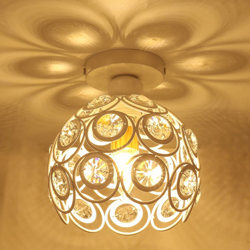 Elegant Floral Design Crystal Ceiling Light Cover Chandelier Pendant Lampshade