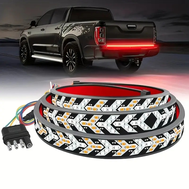 1pc 48inch arrow tail door led light strip red yellow no hole installation details 0