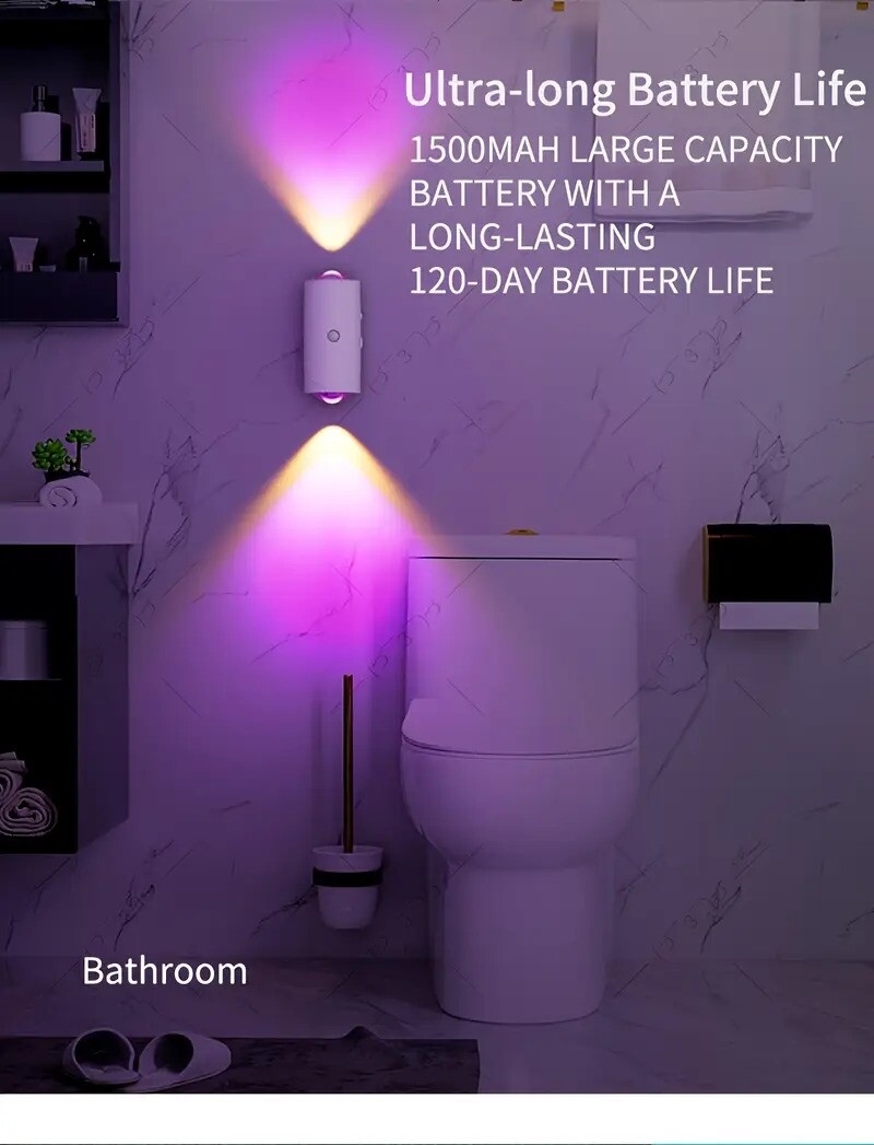rechargeable led night light with motion sensor wall lamp rgb gradient ambient indoor dimmable magnetic stairlight halloween christmas diy bedroom living room game decor Product details 8