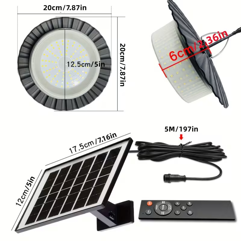 太阳能棚灯,便携式太阳能吊灯室内室外,244 led 360°发光太阳能灯,带遥控器,用于棚屋,露营,凉亭,露台,帐篷 商品详情 3