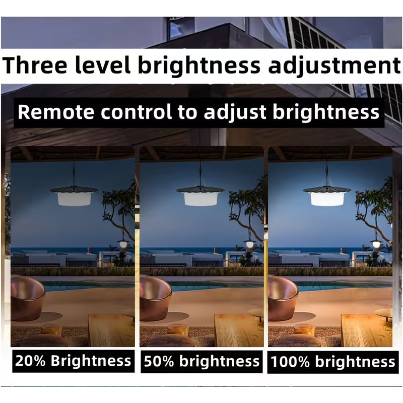 太阳能棚灯,便携式太阳能吊灯室内室外,244 led 360°发光太阳能灯,带遥控器,用于棚屋,露营,凉亭,露台,帐篷 商品详情 4
