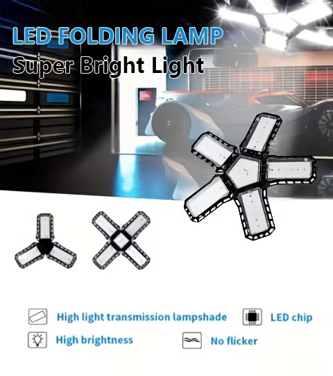 led 车库灯泡,2925 流明 - 5200 流明车库照明带可调式面板的 led 商店灯,e26 螺丝插座变形 led 车库吸顶灯适用于仓库、走廊 商品详情 0