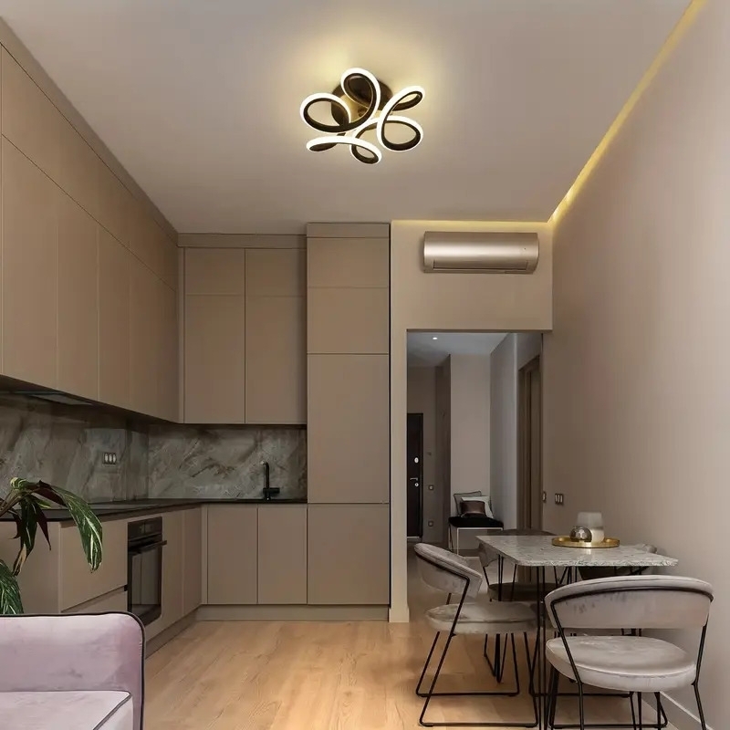 1pc 3color led ceiling light black small hallway lamp 17 w kitchen lamp modern flush mount ceiling light bedroom lamp geometry design lamp for hallway entrance bedroom living room kitchen studio 1