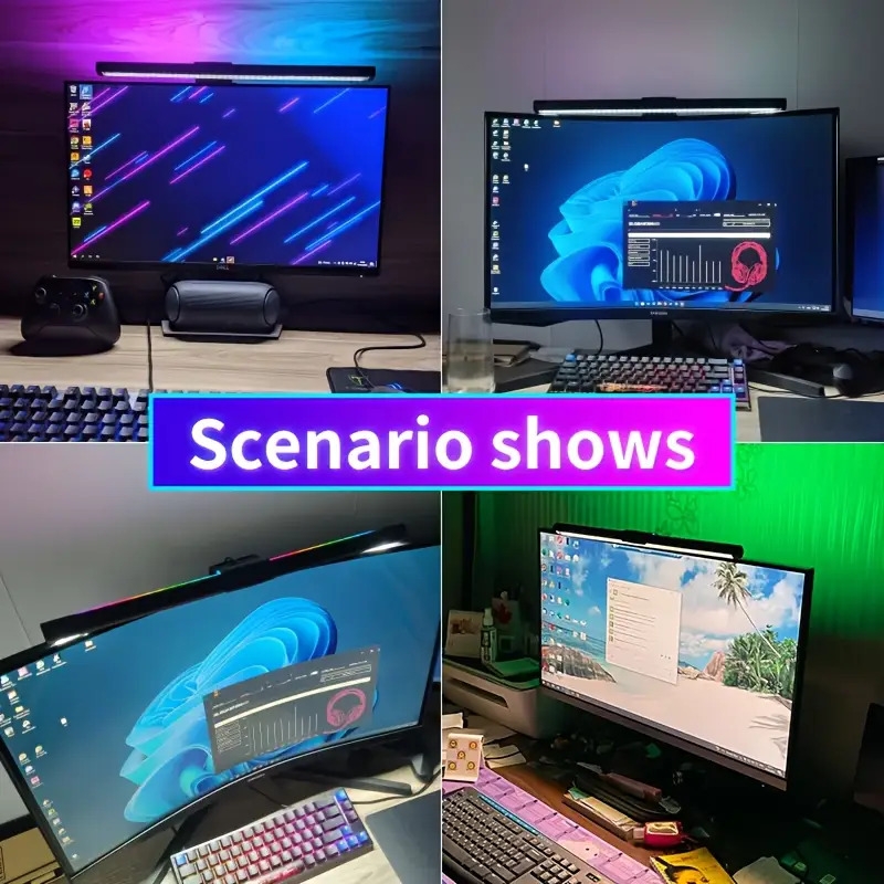  智能显示器灯条，带rgb背光，电脑显示器灯，led按键控制游戏屏幕灯，无屏幕眩光，适用于家庭办公室的眼部保护 商品详情 4