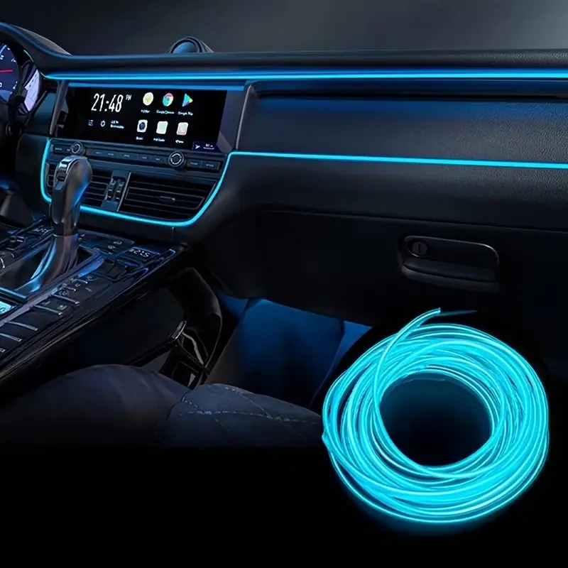 upgrade your cars interior with this usb ice blue led strip light 6