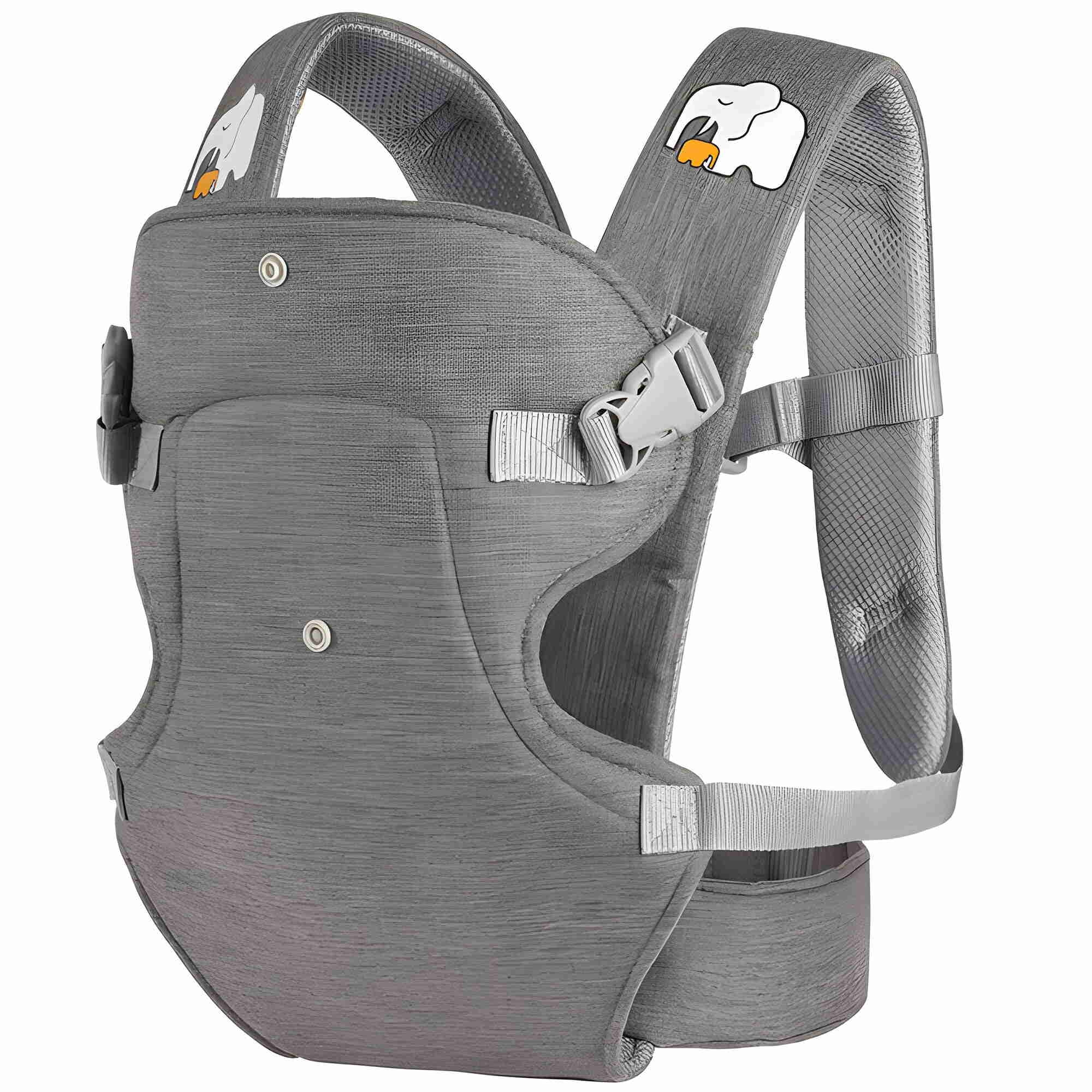 RUPOUN Baby Carrier, Convertible Soft & Cool Baby Carrier, 4-Position, Gray, for Child, Infant, Newborn