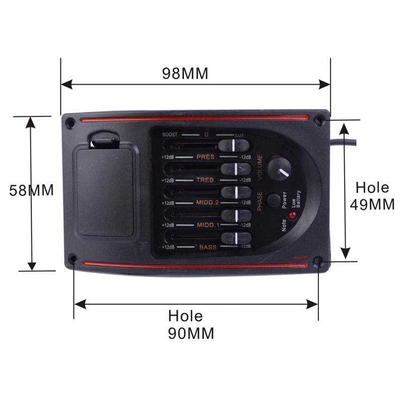 Shop Generic 5 Band Acoustic Guitar Preamp 5Band EQ Equalizer Pickup
